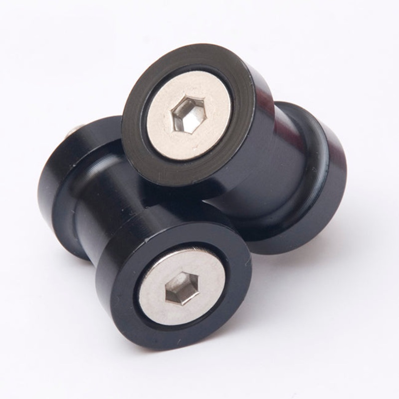 M8 Black Paddock Stand Bobbins (pair) R&G (PB00M8BK)