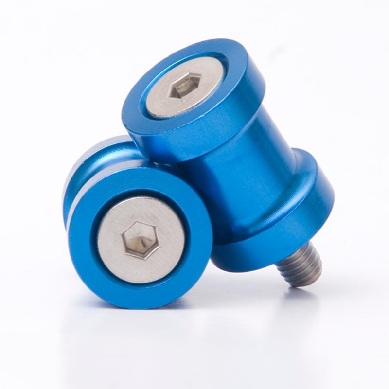 M8 Blue Paddock Stand Bobbins (pair) R&G (PB00M8BL)