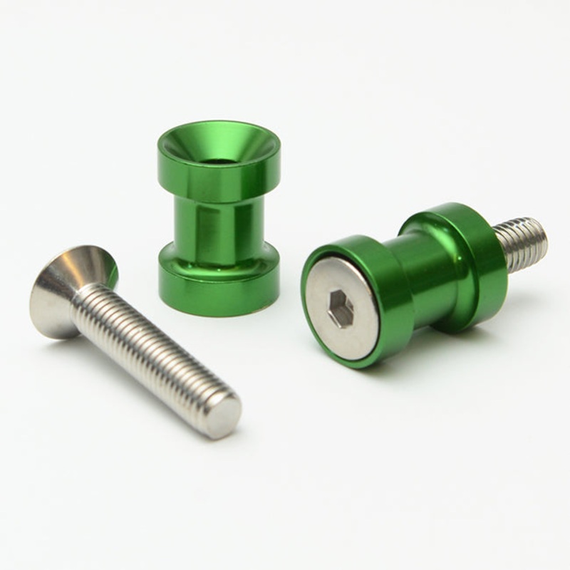 M8 Green Paddock Stand Bobbins (pair) R&G (PB00M8GR)