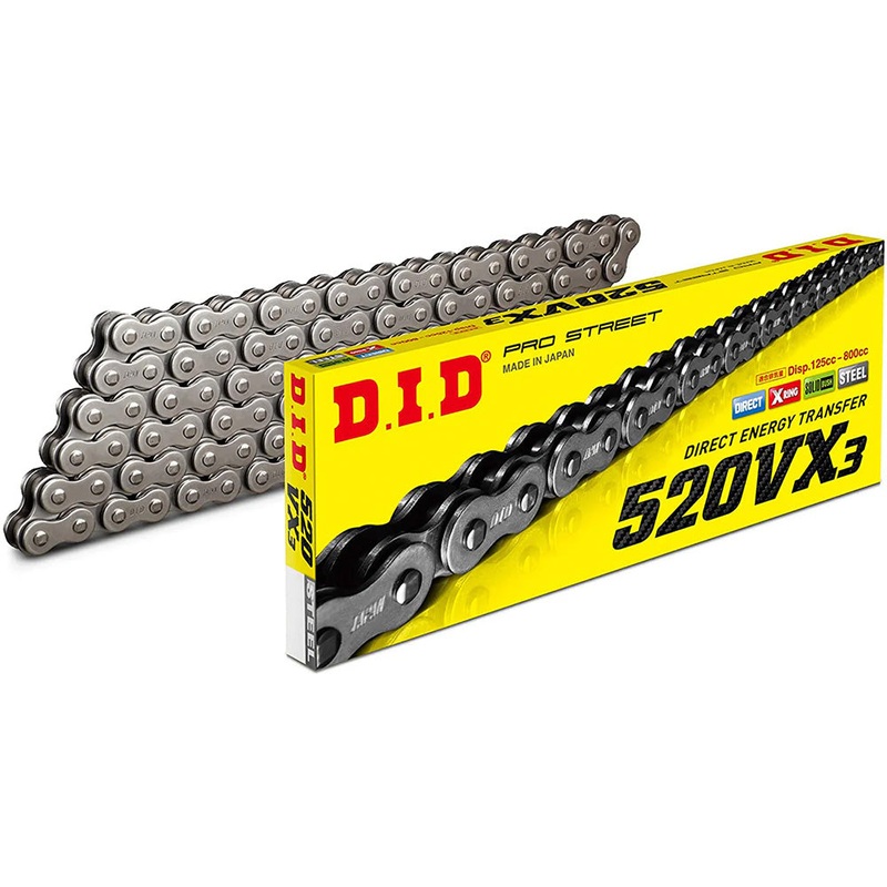 520VX3 x 104FB X'Ring solid bush chain w/ FJ clip link DID (520VX3104)