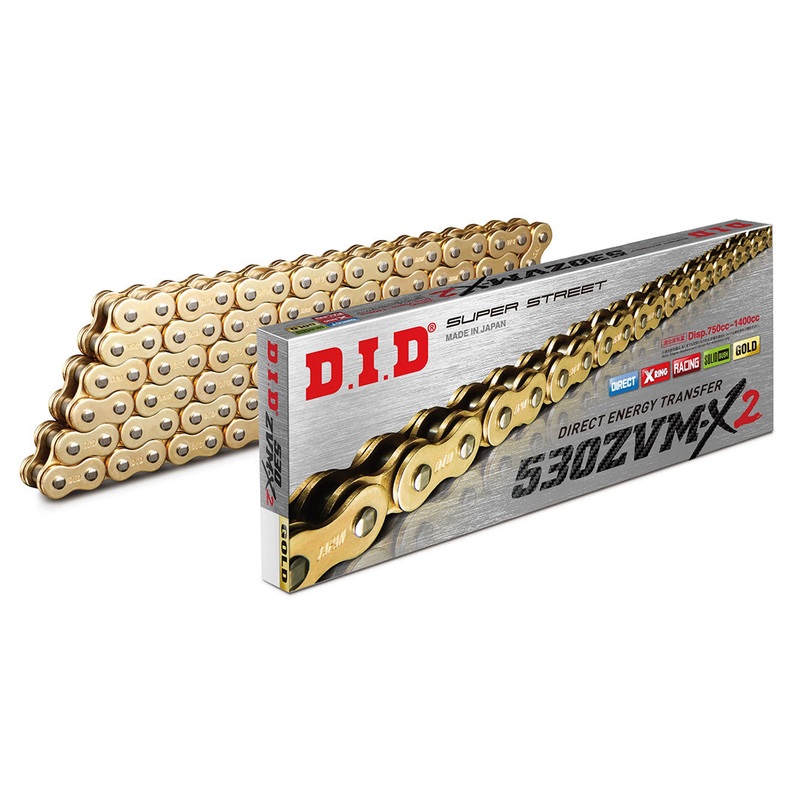 530ZVM-X2 x 118ZB G&G X'Ring solid bush chain w/ ZJ rivet link DID (530ZVMX2118G)