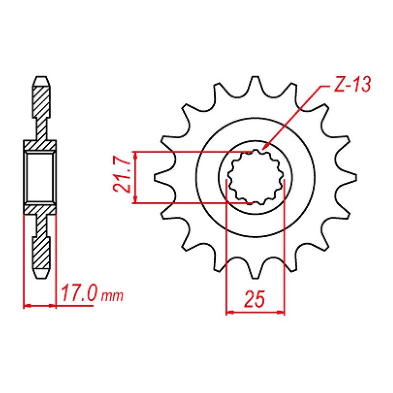 MTX 1373 (2) Steel Front Sprocket #520 (10-MGS)