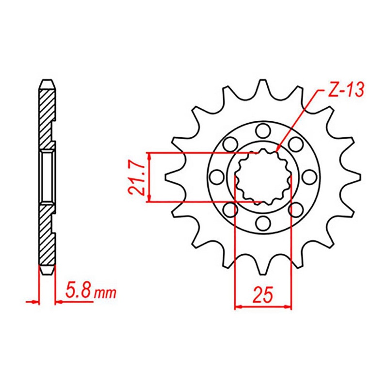 MTX 1565 Steel Front Sprocket #520 (10-017)