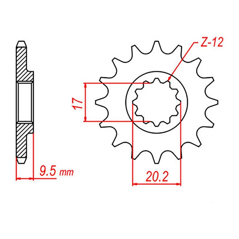 MTX 1906 Steel Front Sprocket #420 (10-KT4)
