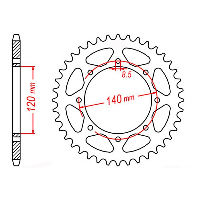 MTX 487 Steel Rear Sprocket #520 (11-186)
