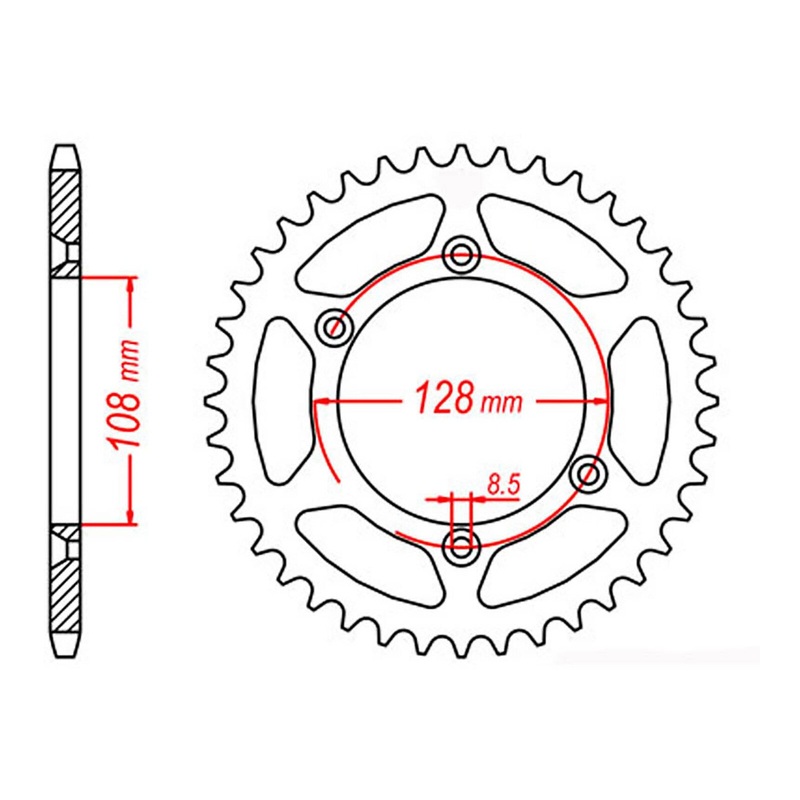 MTX 797 Steel Rear Sprocket #428 (11-08G)