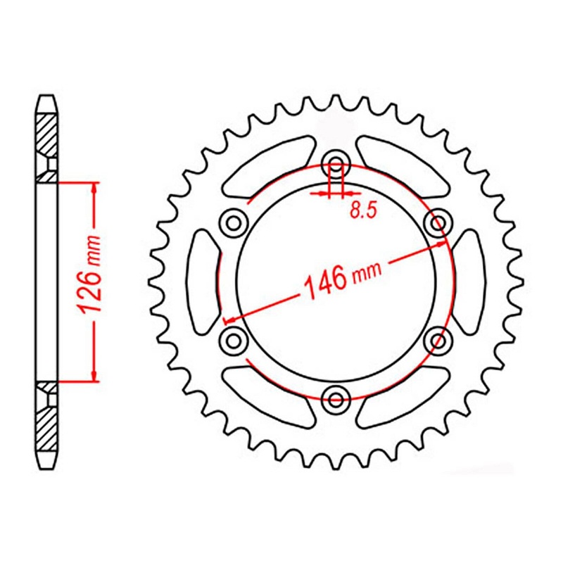 MTX 808 Steel Rear Sprocket #520 (11-402)