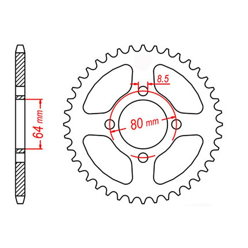 MTX 838 Steel Rear Sprocket #428 (11-838)