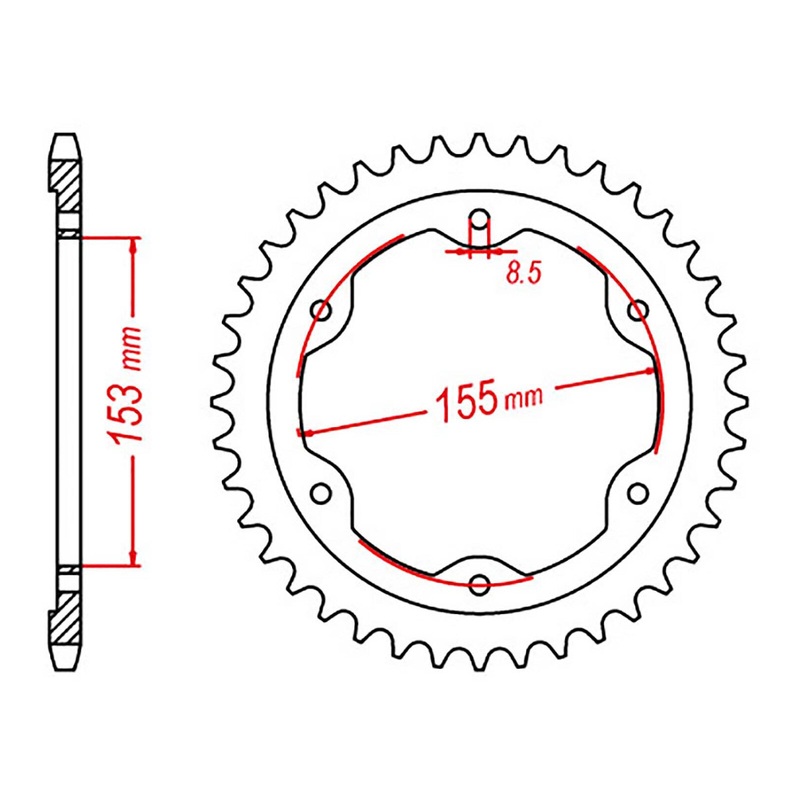 MTX 893 Steel Rear Sprocket #525 (11-893)