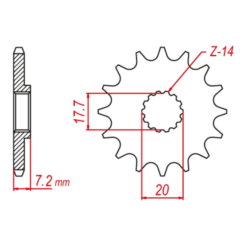 MTX YZ65 Steel Front Sprocket #420 (10-BR8)
