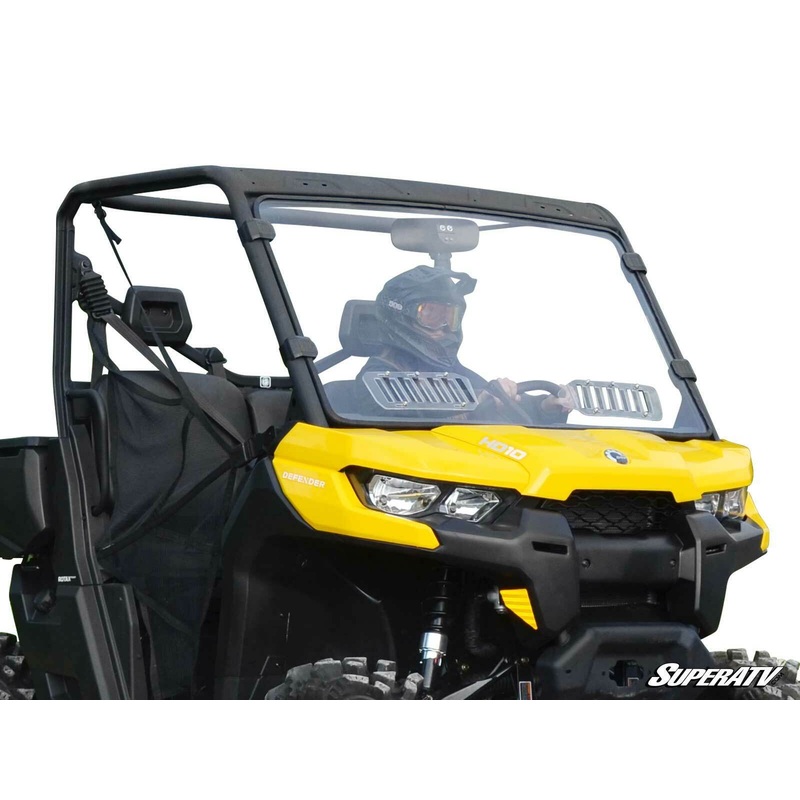 SuperATV Scratch Resistant Vented Full Windshield for Can-Am Defender (2016+)