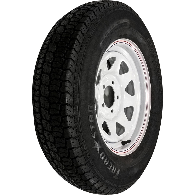 AWC TRAILER TIRE AND WHEEL ASSEMBLY WHITE TA2055012-71BF78C