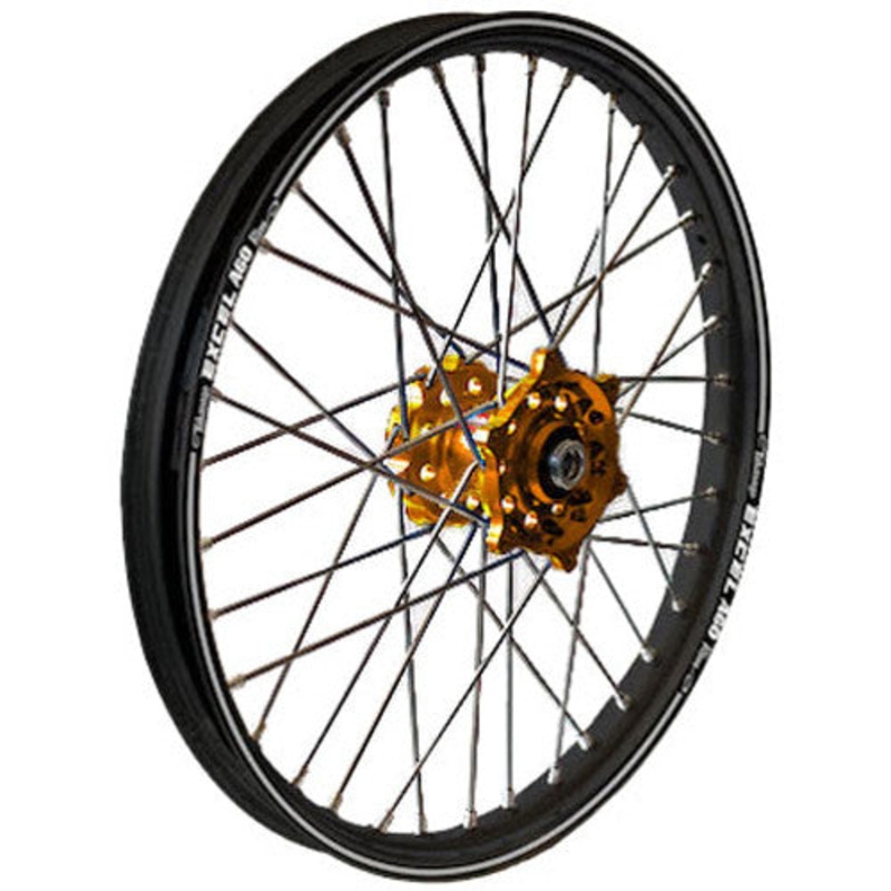 DUBYA FRONT WHEEL SET 1.60X21 GOLD HUB BLACK RIM 56-3169GB