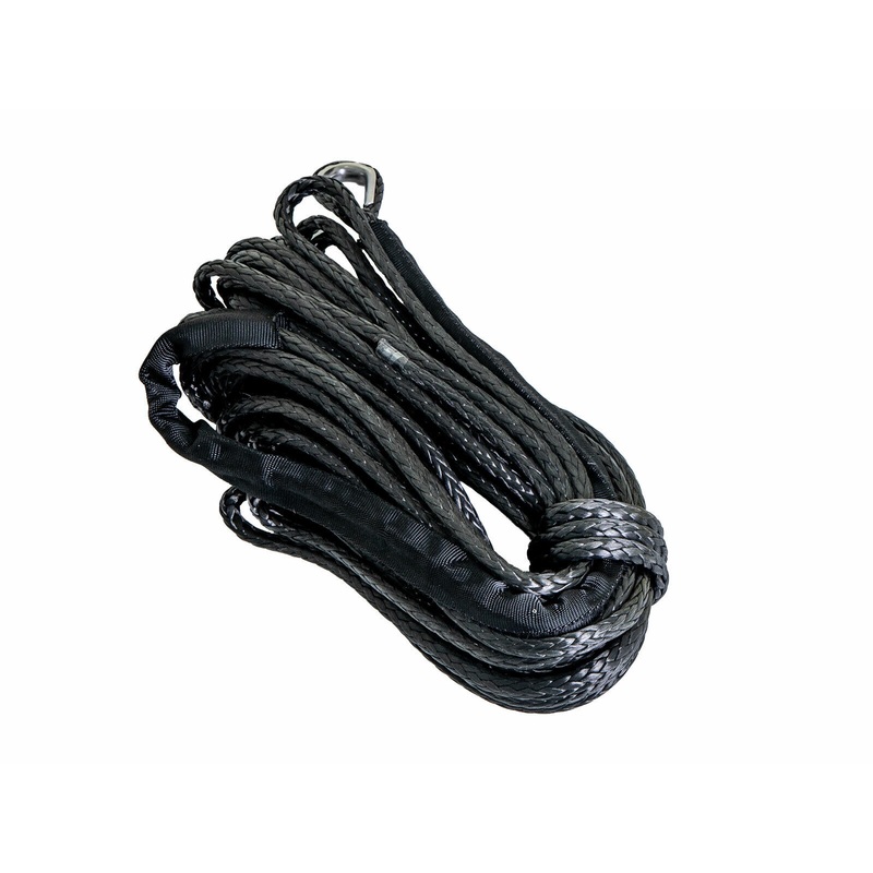 SuperATV 50 Foot Synthetic Winch Rope Replacement for Black Ops Winch - Black