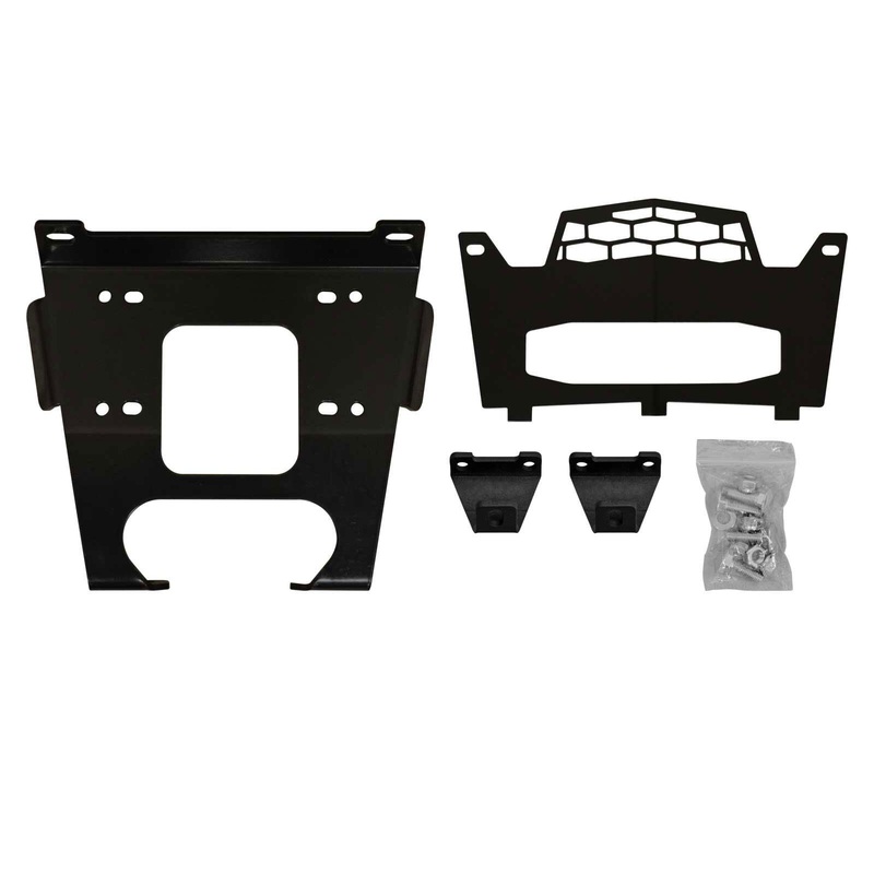 SuperATV Heavy Duty Winch Mount for Polaris RZR XP Turbo / Turbo 4 (2016)