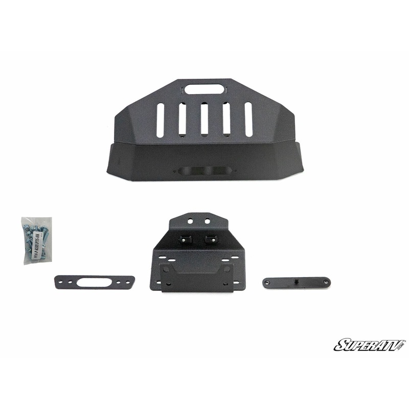 SuperATV Winch Mount for Polaris RZR XP Turbo S (2018+) - Use w/ OEM Bumper