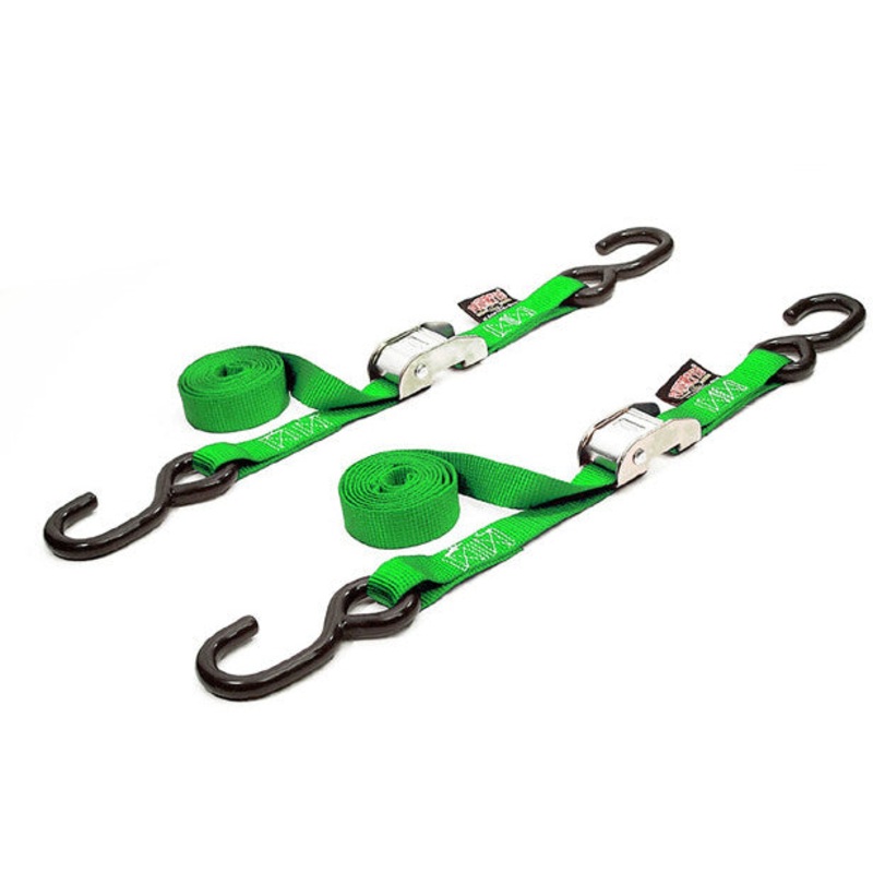 POWERTYE TIE-DOWN CAM S-HOOK 1"X5.5' GREEN PAIR 22265