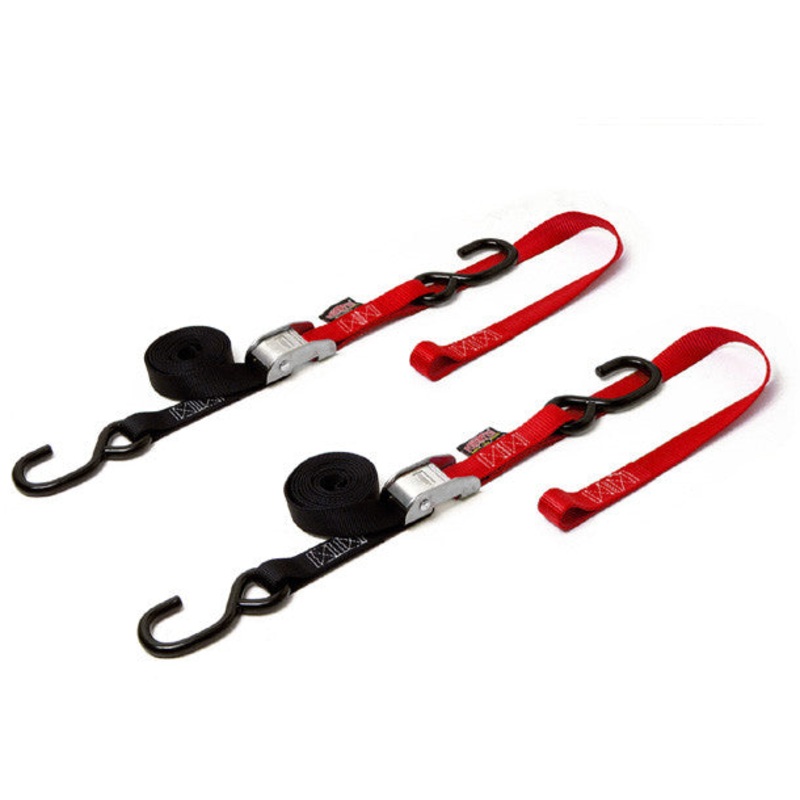 POWERTYE TIE-DOWN CAM S-HOOK SOFT-TYE 1"X6' BLACK/RED PAIR 23621