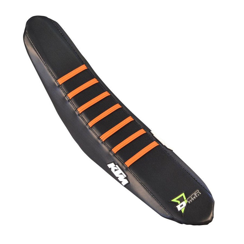 D'COR SEAT COVER BLACK ORANGE RIBS KTM SX/F 125-450 30-30-301