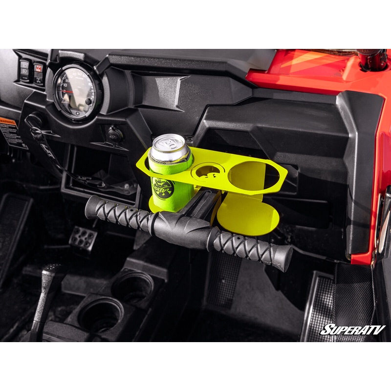 SuperATV Grab Bar Cup Holder for Polaris RZR 900 / 1000 (See Fitment) - Yellow