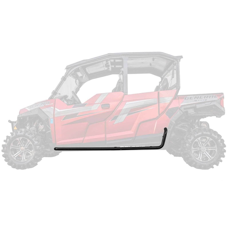 SuperATV Heavy Duty Rock Slider Nerf Bars for Polaris General 4 (2017+) - BLACK