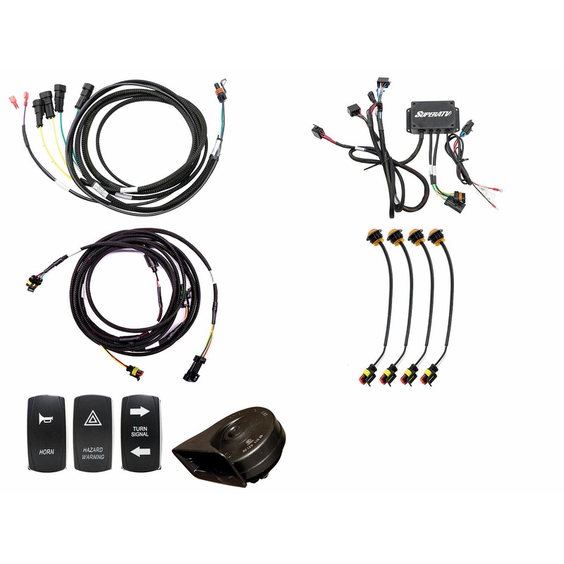 SuperATV Plug & Play Turn Signal Kit for Kawasaki Mule Pro FXT / DXT / FX / DX