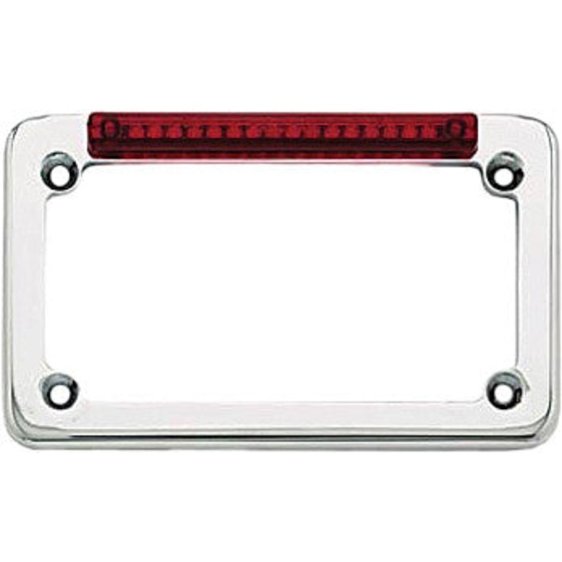 SDC LED LICENSE PLATE FRAME CHROME W/RED LENS 2001