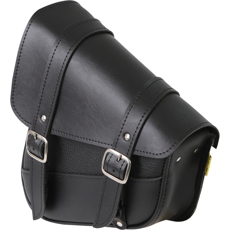 WILLIE & MAX BLACK SYN LEATHER SWINGARM BAG 10.5" X 11.5" X 4.5" 59776-00