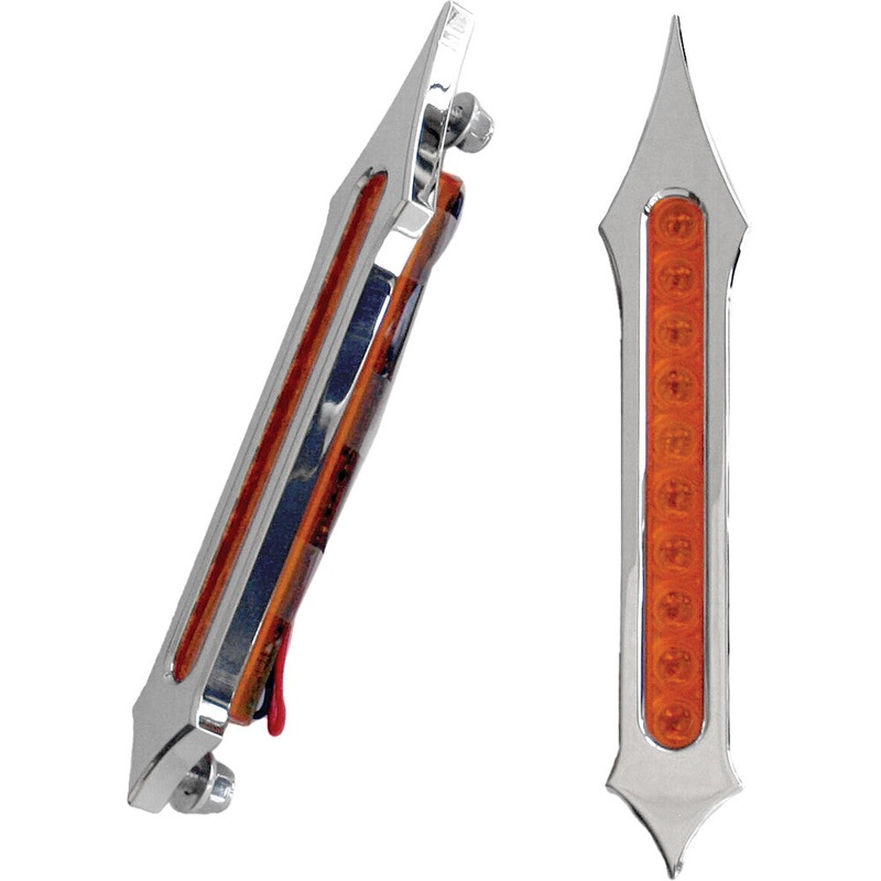 ACCUTRONIX TRIBAL BAG LIGHTS CHROME W/AMBER LENS BL02-LSC