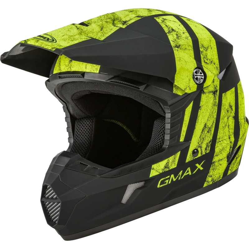 GMAX YOUTH MX-46Y OFF-ROAD DOMINANT HELMET MATTE BLACK/HI-VIS YL G3464742