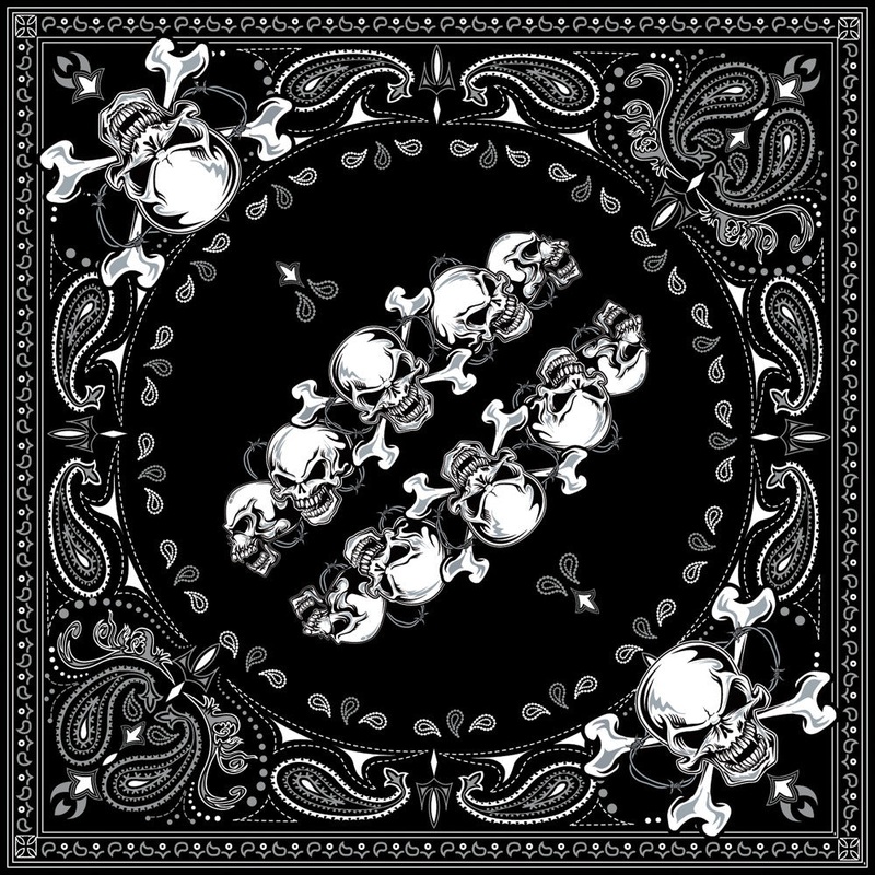 ZAN BANDANNA SKULL ROW B140