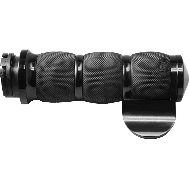 AVON AIR CUSHIONED GRIPS W/CABLE THROTTLE BOSS BLACK AIR-90-ANO-BOSS