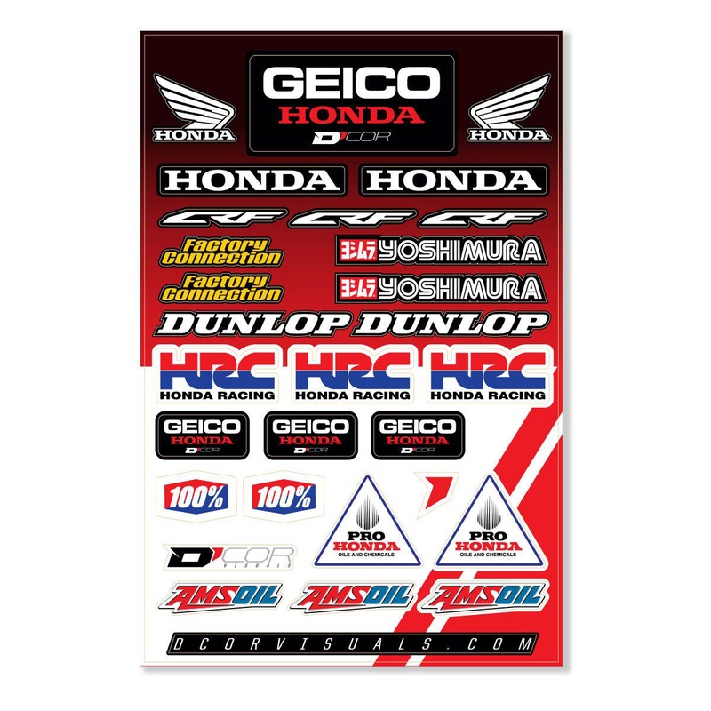 D'COR GEICO HONDA HRC DECAL SHEET GEICO HONDA HRC DECAL 12MIL 40-10-115
