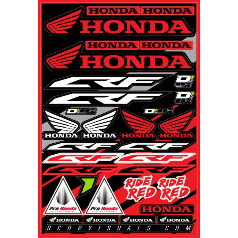 D'COR HONDA DECAL SHEET 12"X18" 40-10-100