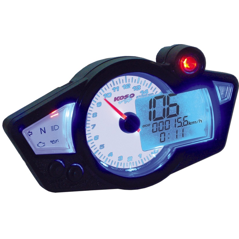 KOSO GP STYLE MULTI-FUNCTION GAUGE RX-1N WHITE PANEL BA011B02