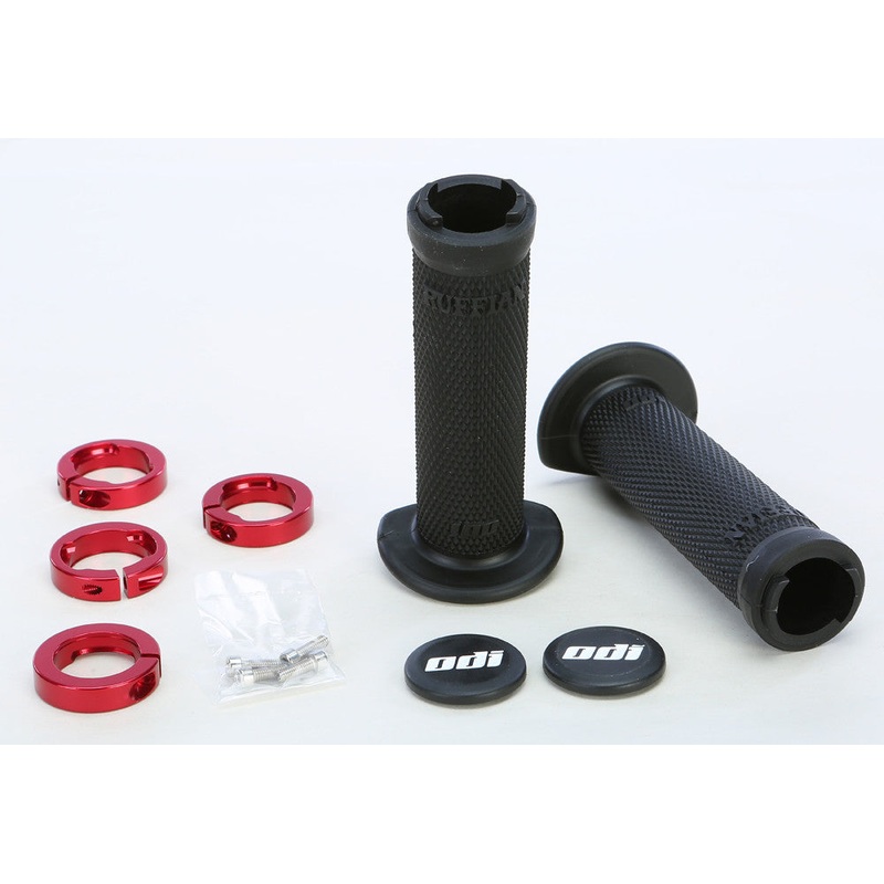 ODI ATV RUFFIAN LOCKON GRIP 130MM BLACK/RED J30RFB-R