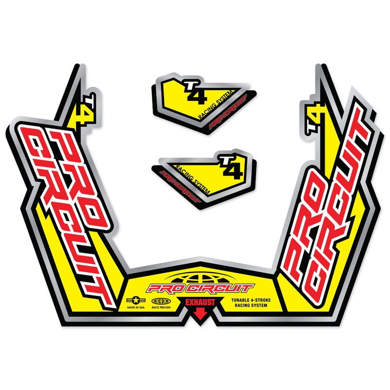 PRO CIRCUIT T4-GP STICKER KIT REPLACEMENT MUFFLER STICKERS DC09T4GP