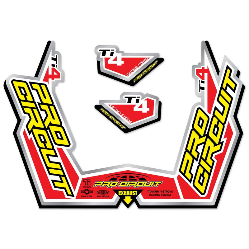 PRO CIRCUIT TI-4GP STICKER KIT REPLACEMENT MUFFLER STICKERS DC09TI4GP