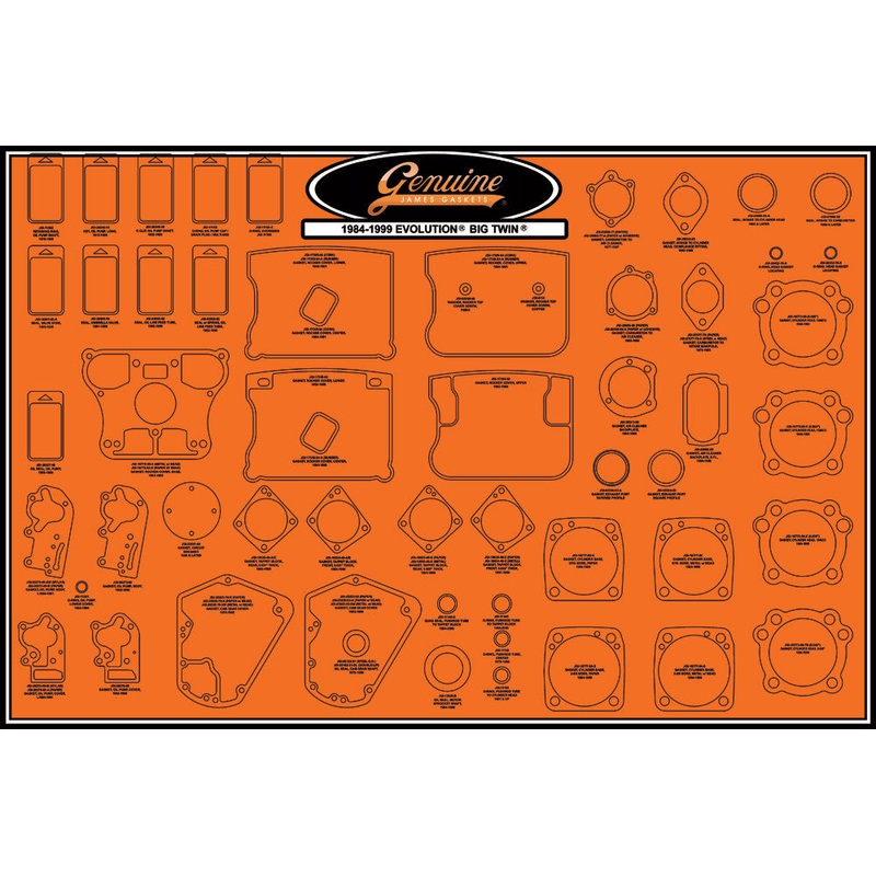 JAMES GASKETS GASKET DISPLAY BOARD BIG TWIN 99000-EVBT