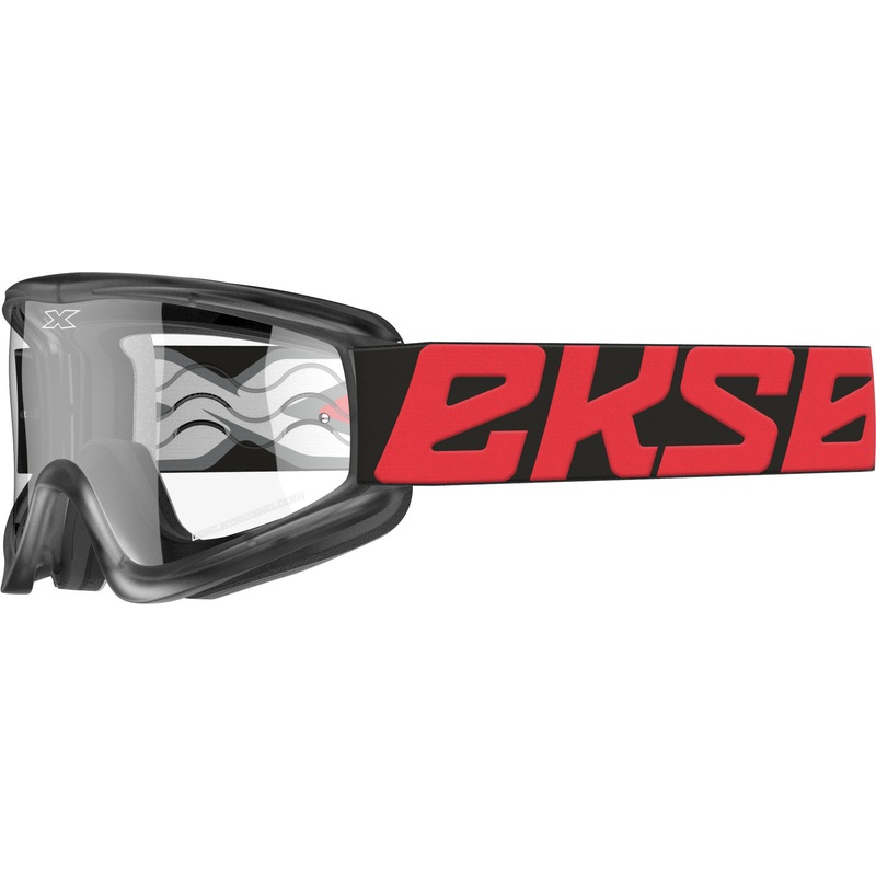EKS BRAND FLAT-OUT GOGGLE RED/BLACK W/CLEAR LENS 067-60420