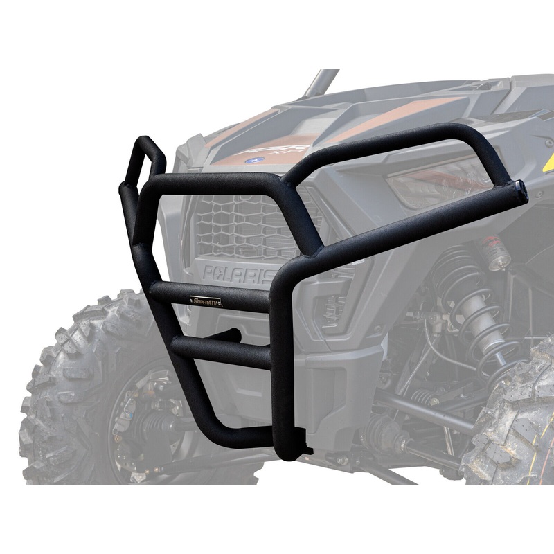 SuperATV Heavy Duty Front Bumper for Polaris RZR 900 / S 900 - Wrinkle Black
