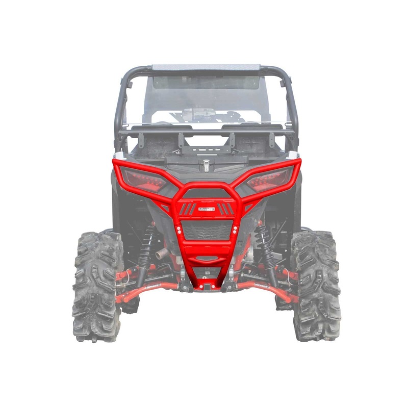 SuperATV Heavy Duty Rear Bumper for Polaris RZR 900 / S 900 (2015-2020) - Red