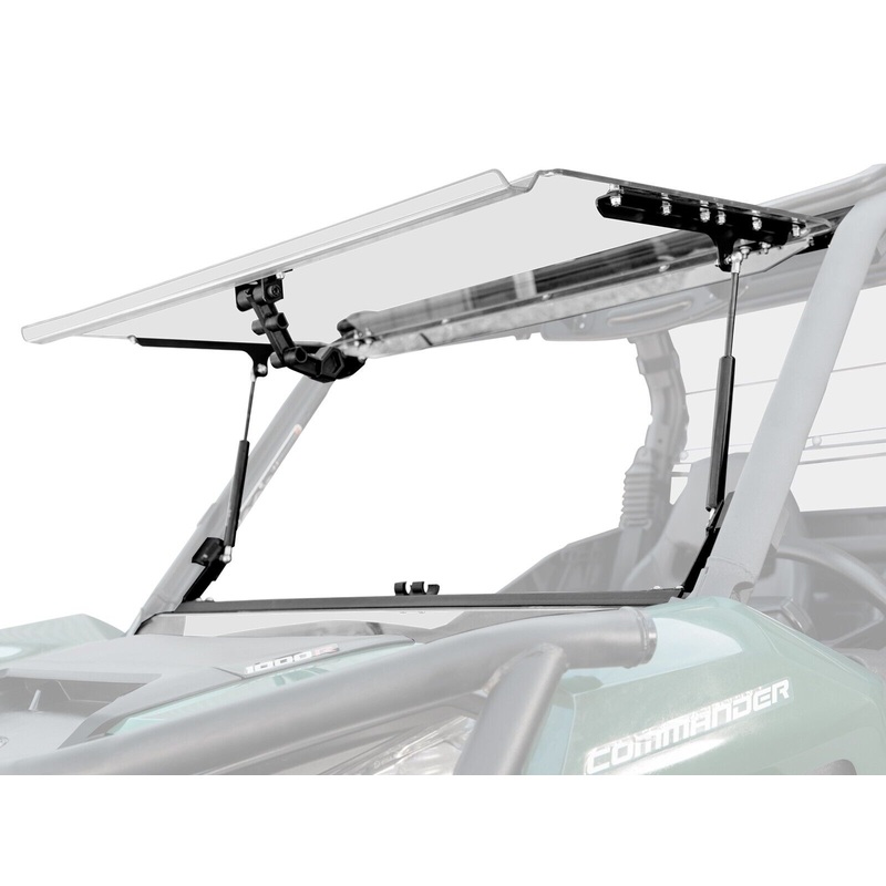 SuperATV Heavy Duty Scratch Resistant Flip Windshield for Can-Am Maverick Trail