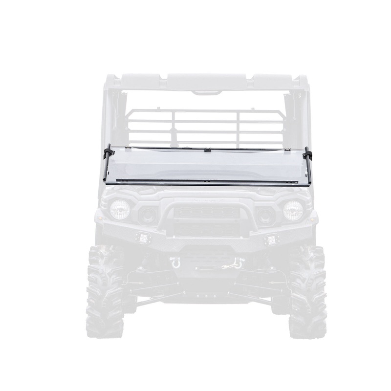 SuperATV Kawasaki Mule Pro FXT/DXT/DX/FX Scratch Resistant Flip Down Windshield