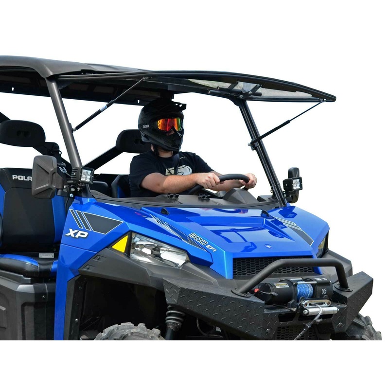 SuperATV Scratch Resistant Flip Windshield for Polaris Ranger XP 570 (2015-2016)