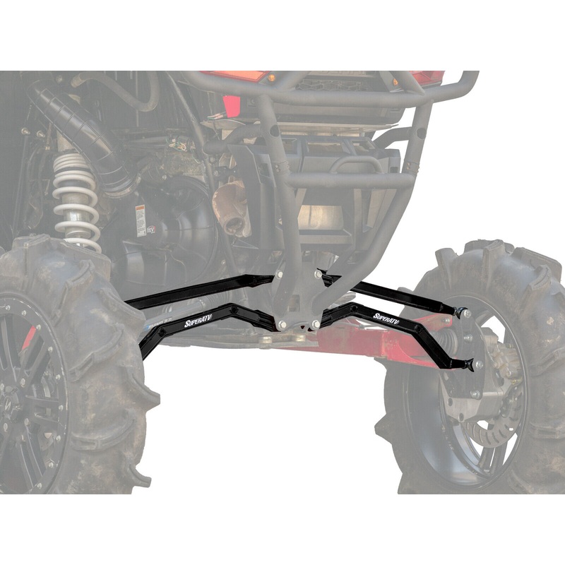 SuperATV High Clearance Boxed Rear Radius Arms for Polaris RZR XP 1000 - Black