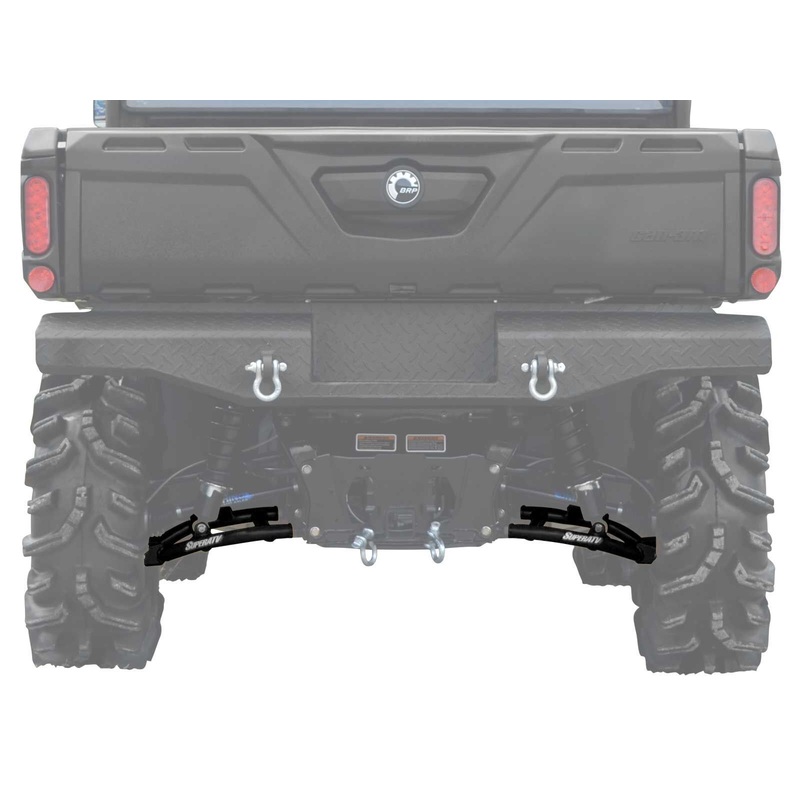 SuperATV High Clearance Lower Rear A Arms for Can-Am Defender / MAX - BLACK