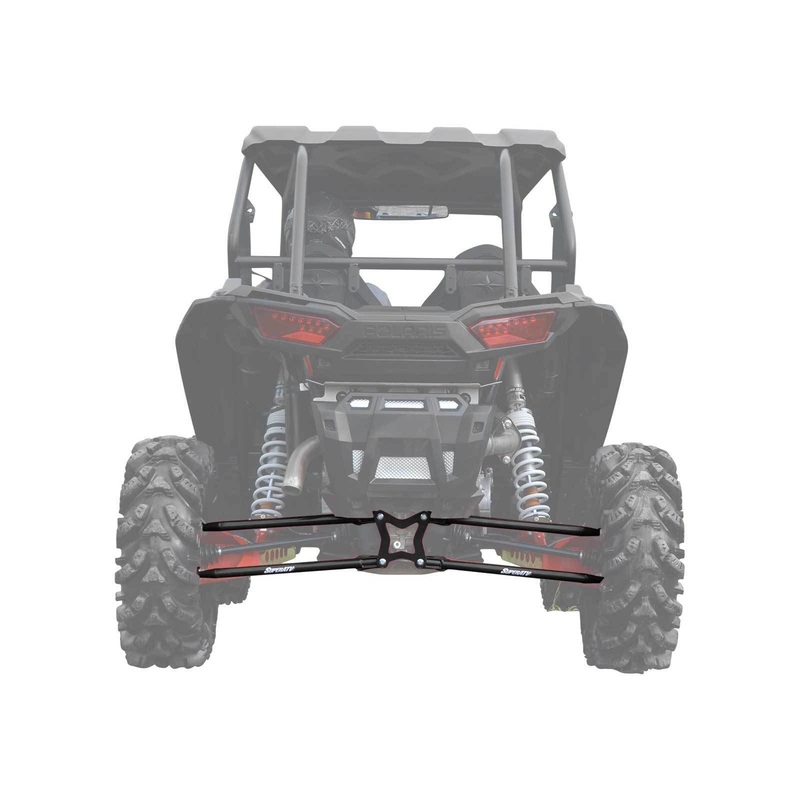 SuperATV Round Tubed Rear Radius Arms for Polaris RZR XP Turbo (2016+) - BLACK
