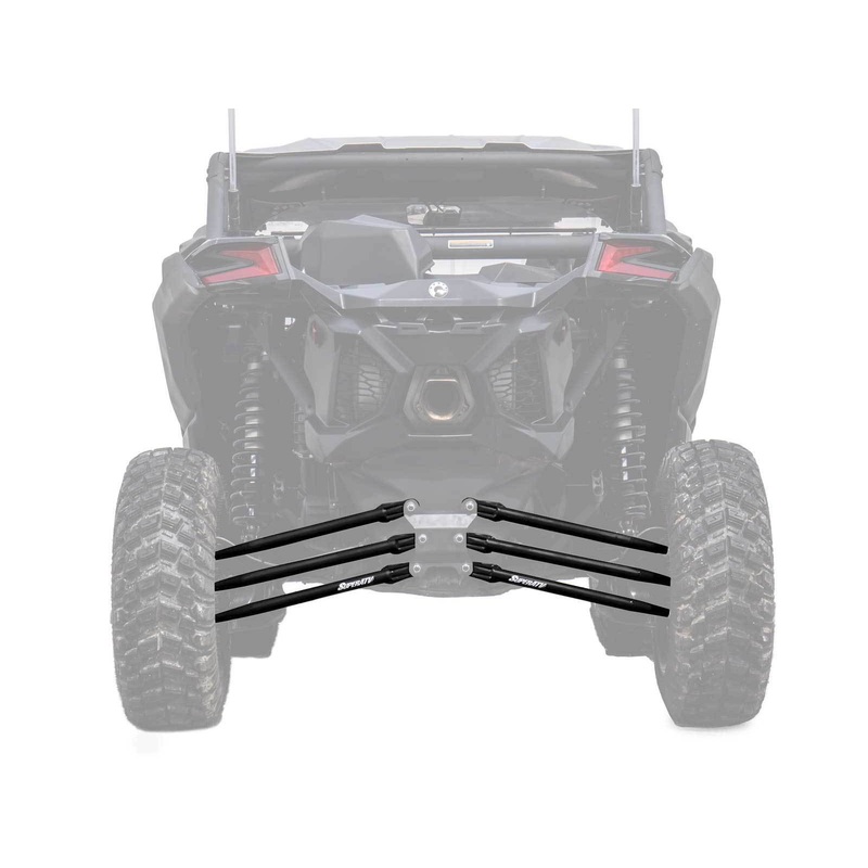 SuperATV Tubed Rear Radius Rods for Can-Am Maverick X3 (64" Body) - Black