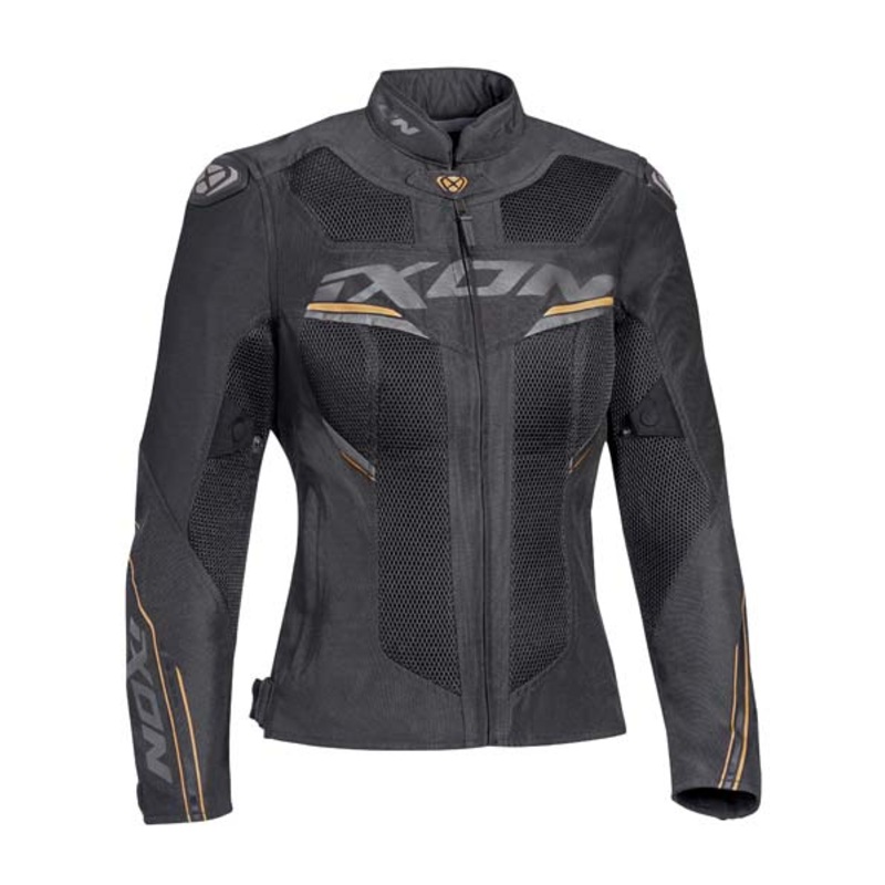 Ixon Draco Lady Textile Jacket - Black/White/Gold